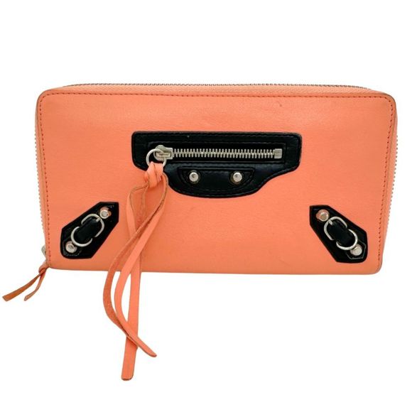 BALENCIAGA Round Long Wallet Calf Zip Around Women's I111624164 - Picture 1 of 8